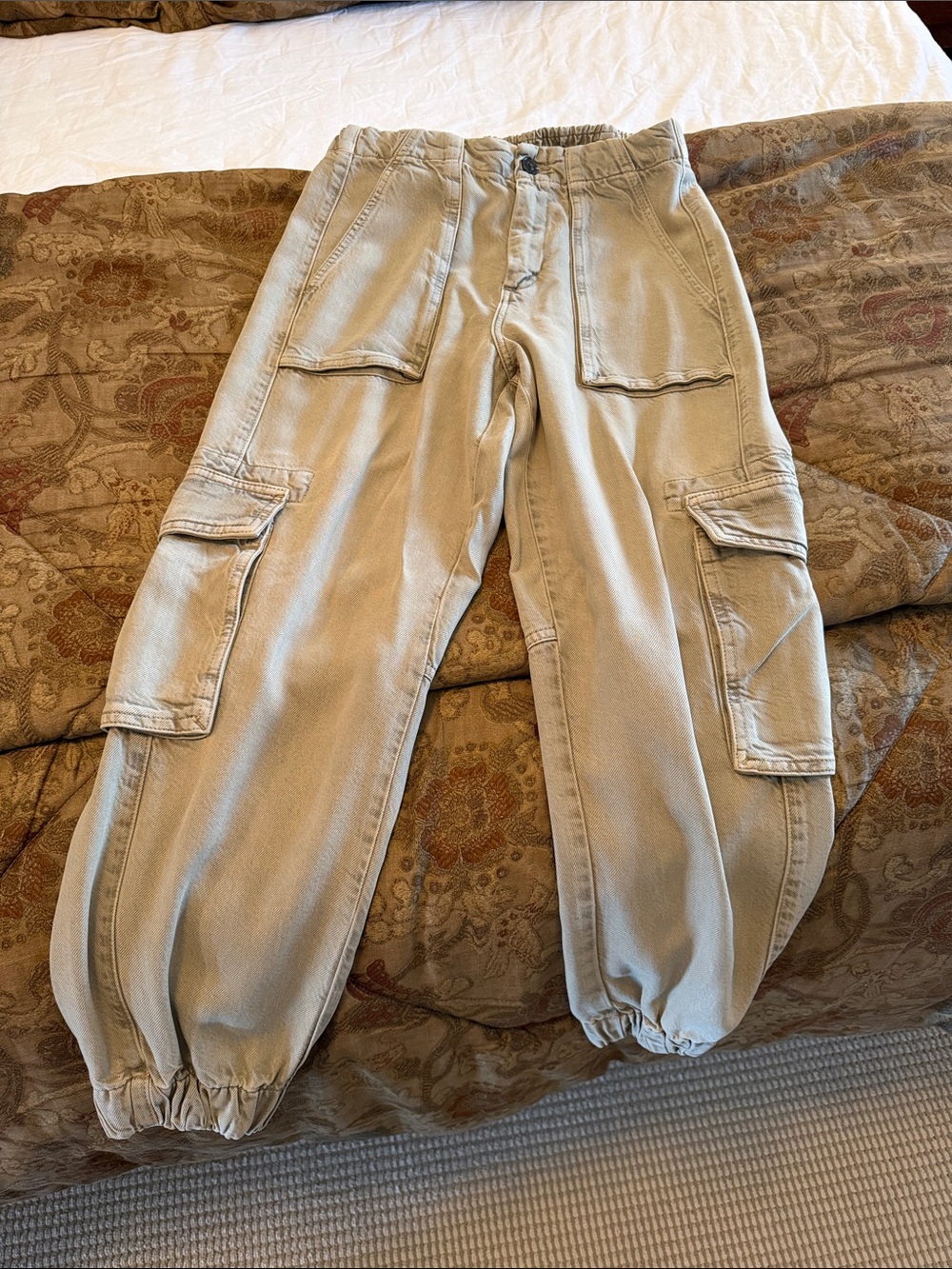 All Saints Stone Beige Cargo Joggers